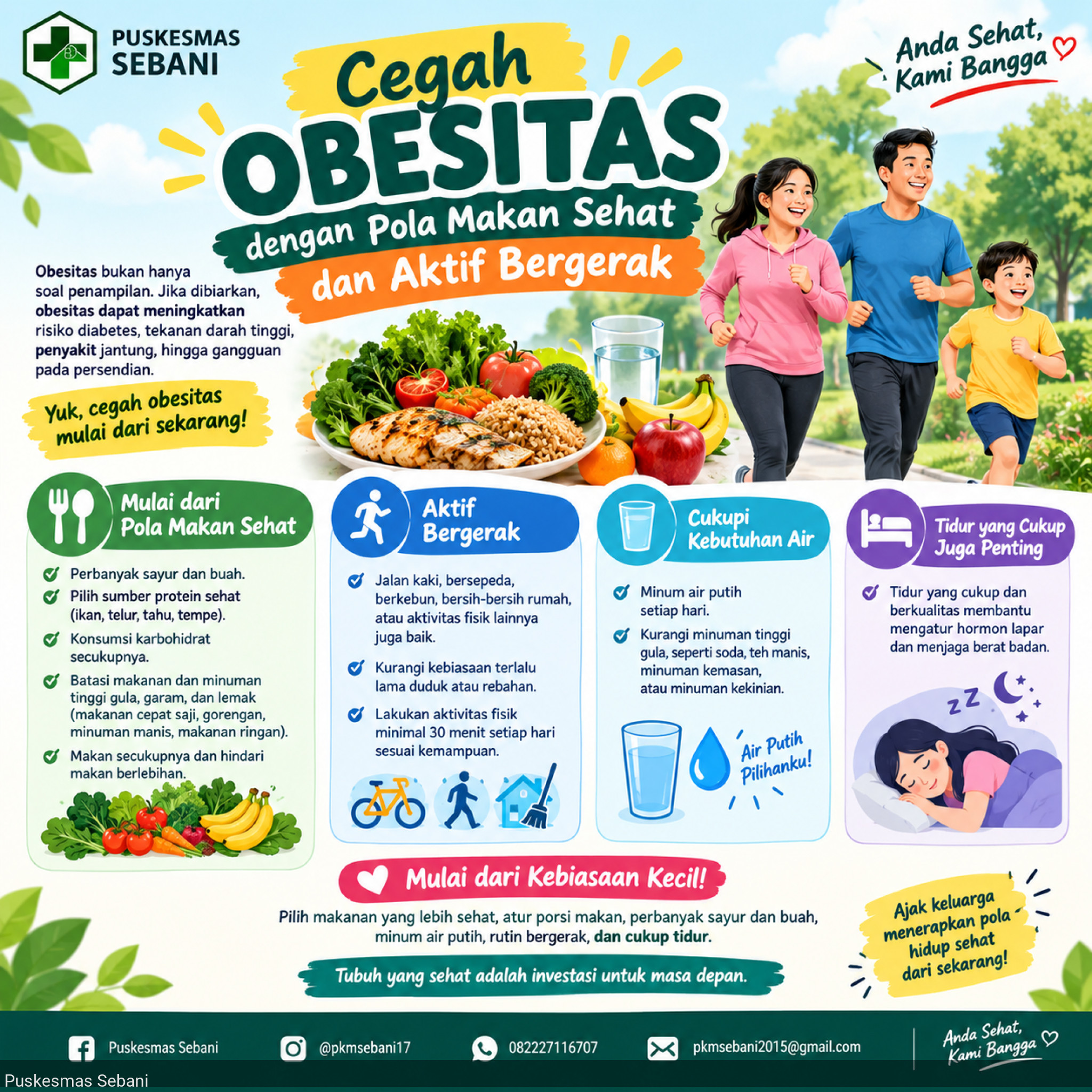 Cegah Obesitas dengan Pola Makan Sehat dan Aktif Bergerak